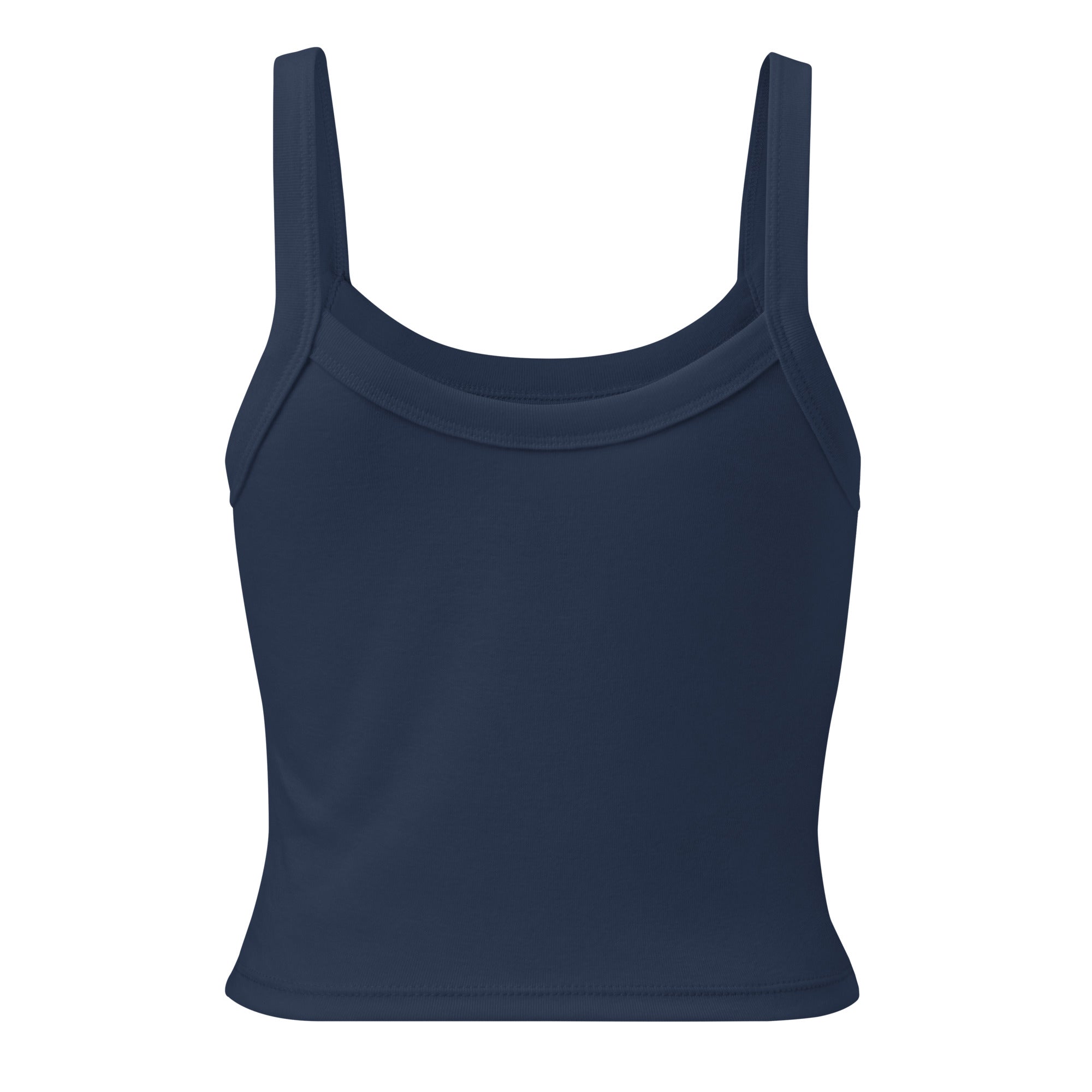 “I ❤ VZLA” I Love Venezuela women's micro-rib tank in solid navy blend, back view — ropa venezolana #color_solid_navy_blend